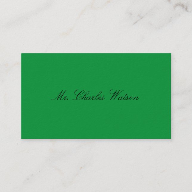 Gentleman's Victorian Calling Cards Green (Front)