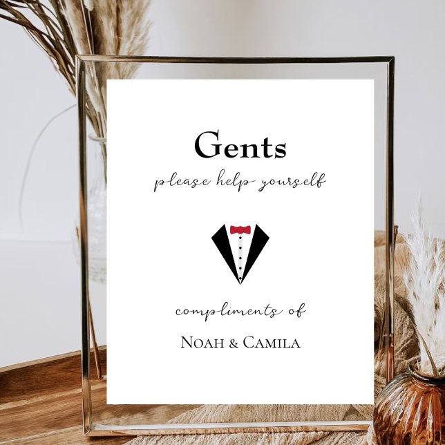 Gentlemen Bathroom Basket Compliments Bride Groom Poster (Creator Uploaded)