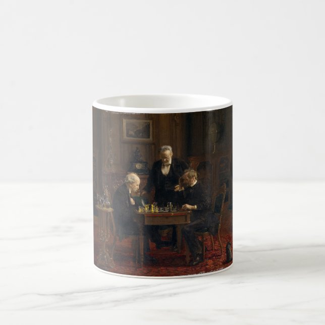 Gentlemen Playing a Game of Chess (Thomas Eakins) Coffee Mug (Center)