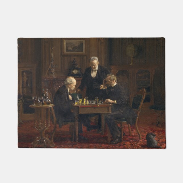 Gentlemen Playing a Game of Chess (Thomas Eakins) Doormat (Front)