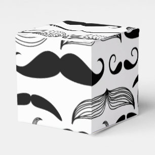Gentlemens Moustache Pattern in All Shapes and Favor Box