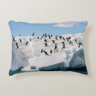 Gentoo Penguin Antarctica Iceberg Playtime Accent Pillow