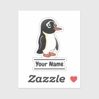 Gentoo Penguin cartoon with custom text