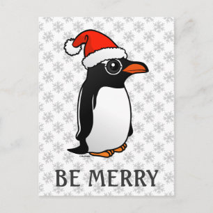 Gentoo Penguin Santa Holiday Postcard