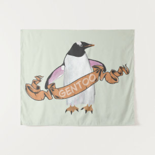 Gentoo penguin tapestry