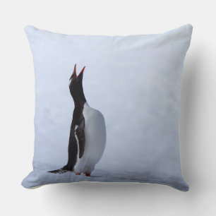 Gentoo penguin throw pillow