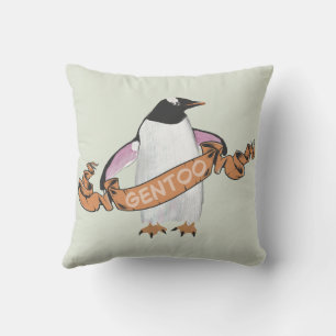 Gentoo penguin throw pillow