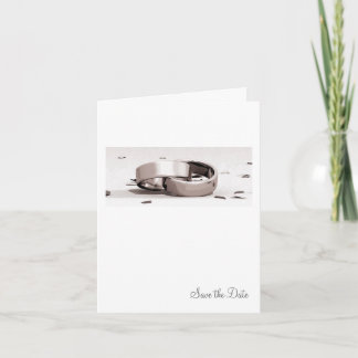 Gents Entwined Rings BLK- Save the Date Card