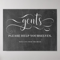 Gents Wedding Bathroom Sign