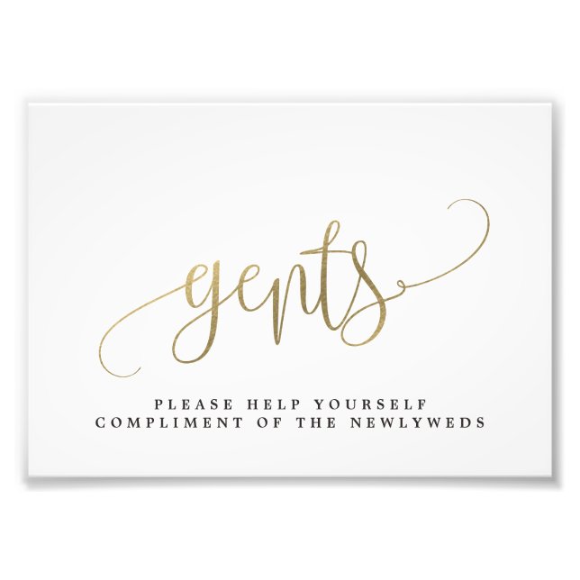 Gents Wedding Bathroom Sign Choose Your Size (Front)