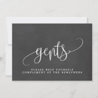 Gents Wedding Bathroom Sign - Lovely Calligraphy