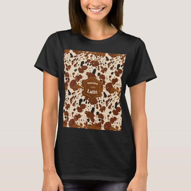 Genuine 100% Latte Cowhide Pattern | Neutral  T-Shirt (Front)
