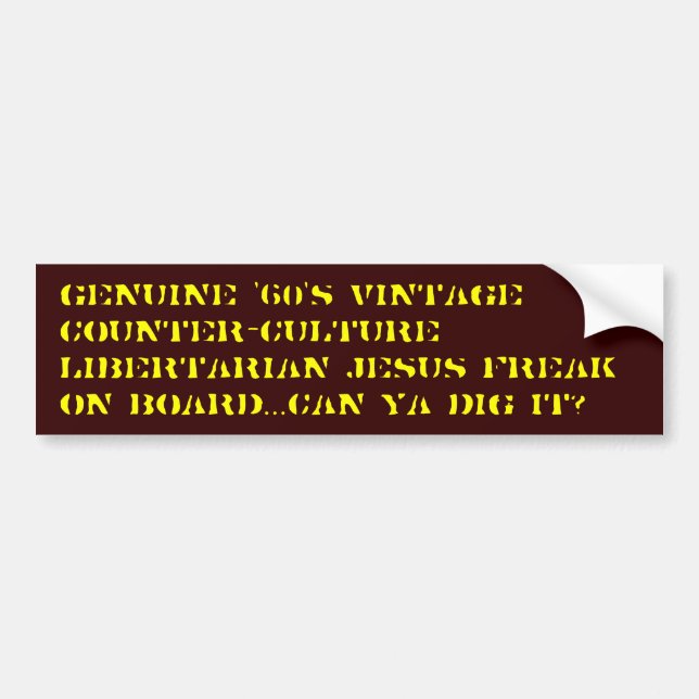 Genuine '60's Vintage Jesus Freak Bumper Sticker (Front)
