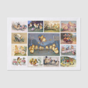 Genuine (AI) Vintage Easter Chicks Ephemera Tissue Paper