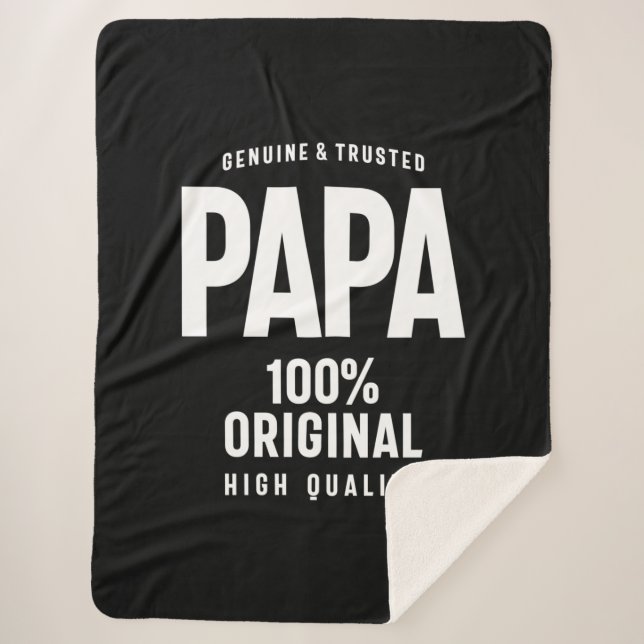 Genuine and Trusted Papa | Father Gift Sherpa Blanket (Front)