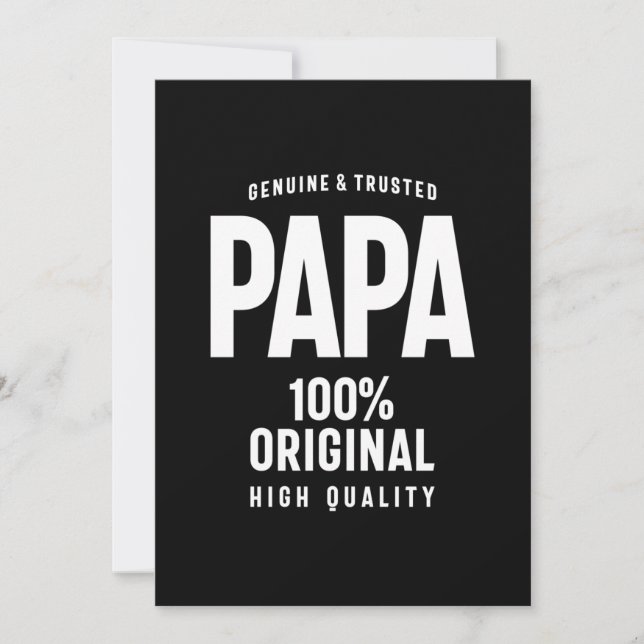 Genuine and Trusted Papa | Father Gift Thank You Card (Front)