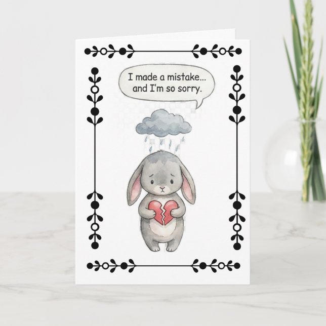 Genuine Apology Minimalist Greeting Card (Front)