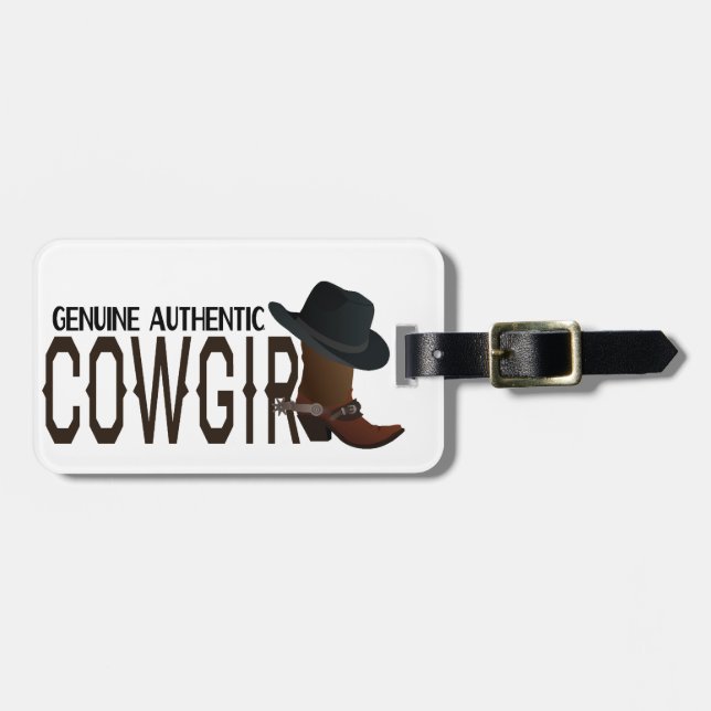 Genuine Authentic COWGIRL Boot & Hat Luggage Tag (Front Horizontal)
