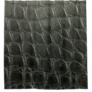 Genuine black alligator leather texture, close up 