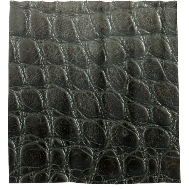 Genuine black alligator leather texture, close up  (Front)