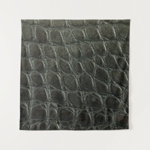 Genuine black alligator leather texture, close up tapestry