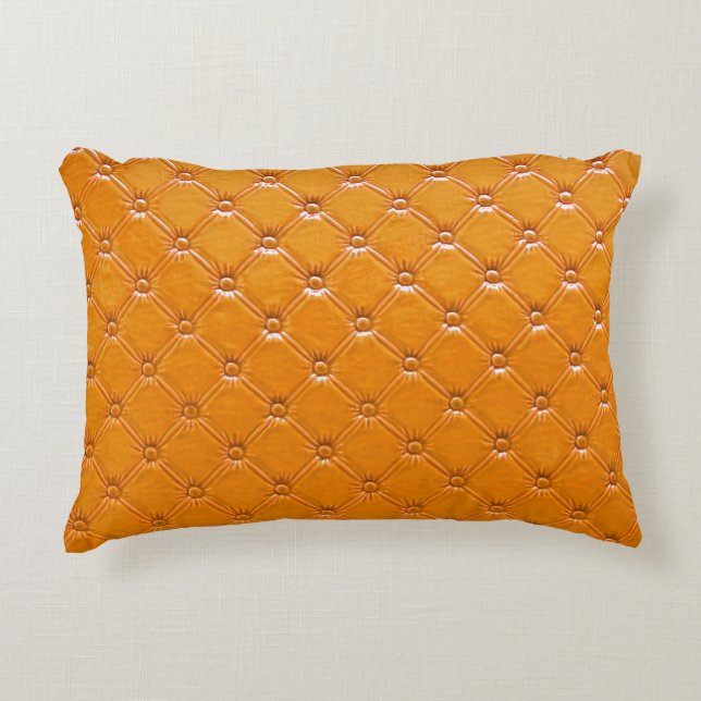 Genuine brown leather upholstery. accent pillow (Front)
