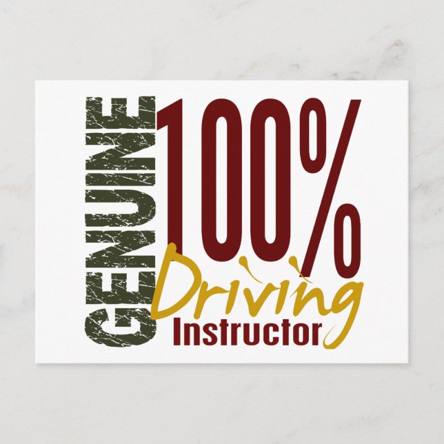 Genuine Driving Instructor Postcard (Front)