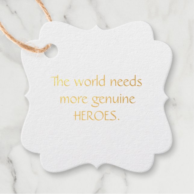 Genuine Heroes Foil Favour Tag (Front)
