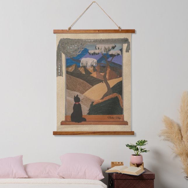 Genuine leather and suede art  hanging tapestry (Bedroom)