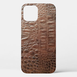 Genuine leather texture backgroundr close-up, embo iPhone 12 case