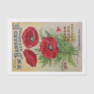 Genuine (not AI) 1913 Seed Catalog Cover Poppies  Tissue Paper