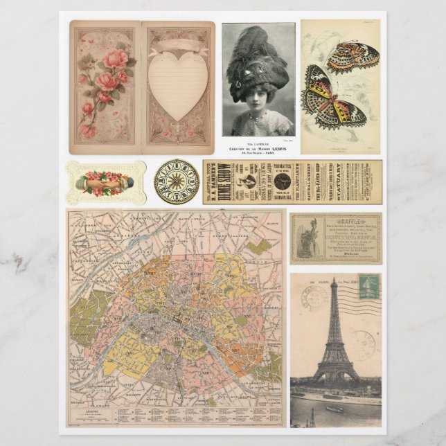 Genuine (not AI) French Inspired Vintage Ephemera (Front)