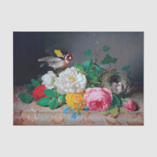 Genuine (not AI) Vintage Floral & Bird Still Life Tissue Paper