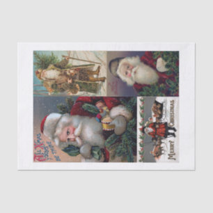 Genuine (not AI) Vintage Santa Claus Postcards Tissue Paper