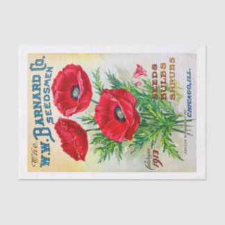 Genuine (not AI) Vintage Seed Catalogue Red Poppie Tissue Paper