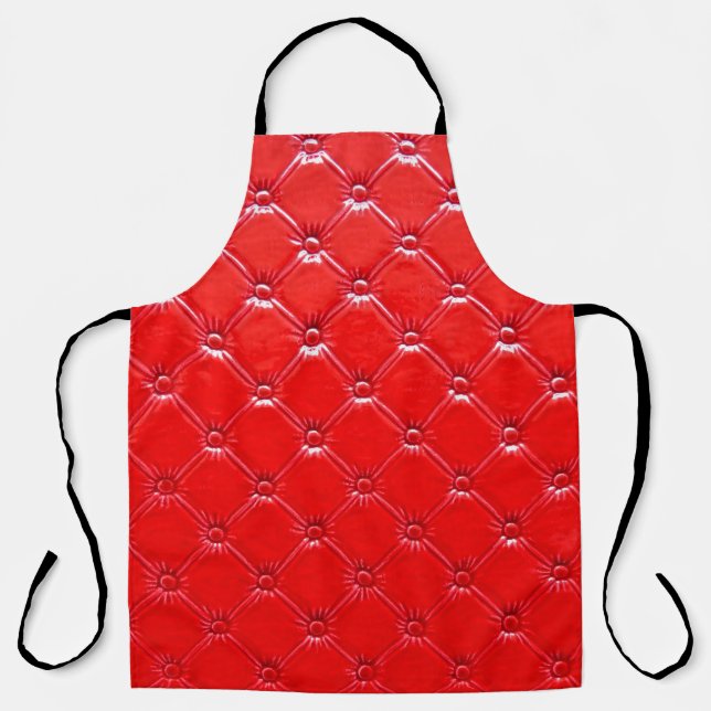 Genuine red leather upholstery. apron (Front)