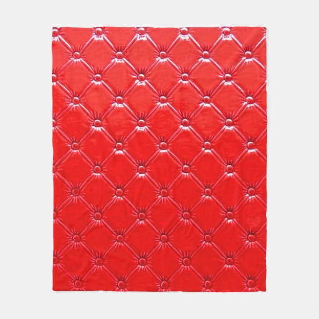 Genuine red leather upholstery. fleece blanket (Front)