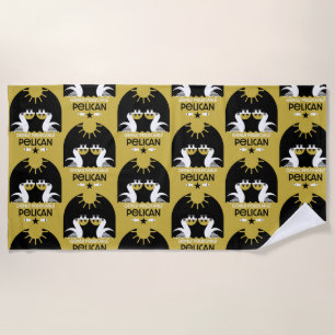 Genus Pelecanus Bird Art Beach Towel