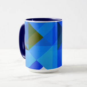 Geo Art Blue Color Block Mug