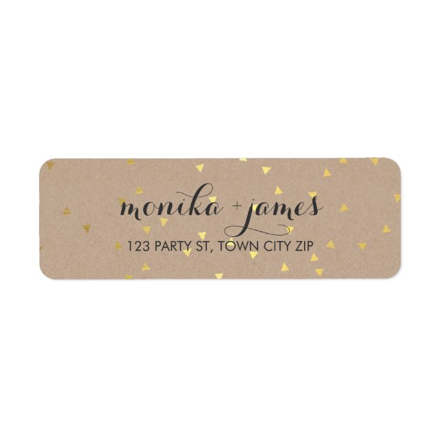 GEO CONFETTI cute gold foil trendy festive kraft (Front)