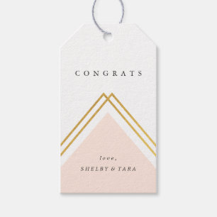 Geo congrats faux foil gift tag   pack of ten