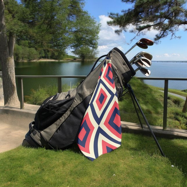 geo diagonal shapes golf towel (Golf Towel)