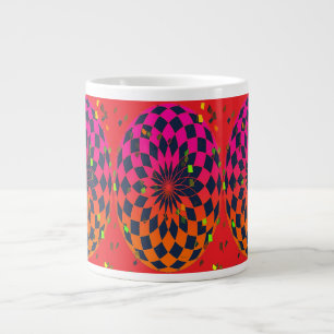 Geo Ellipse Red Housewarming Wedding Gift Large Coffee Mug