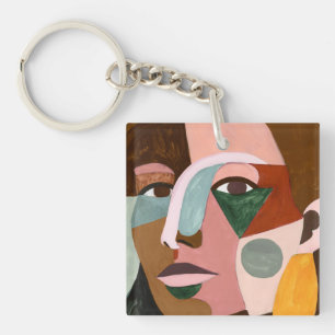 Geo Face Keychain