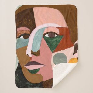 Geo Face Sherpa Blanket
