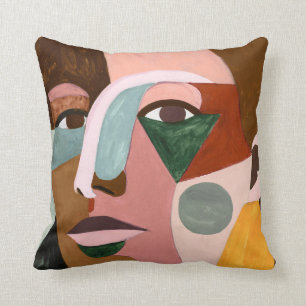 Geo Face Throw Pillow