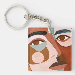 Geo Face Upclose Keychain