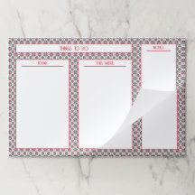 Geo Floral Red and Black Large Tearaway Paper Pad