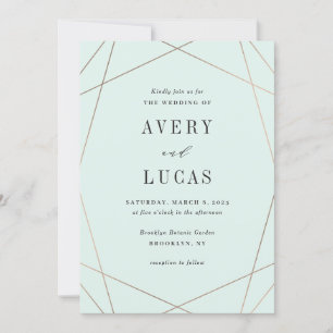 Geo Frame EDITABLE COLOR Wedding Invitation GEO