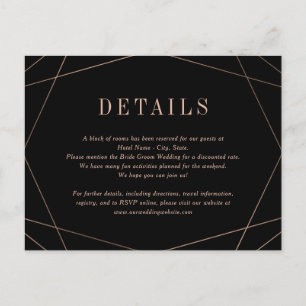 Geo Frame Wedding Details Enclosure Card